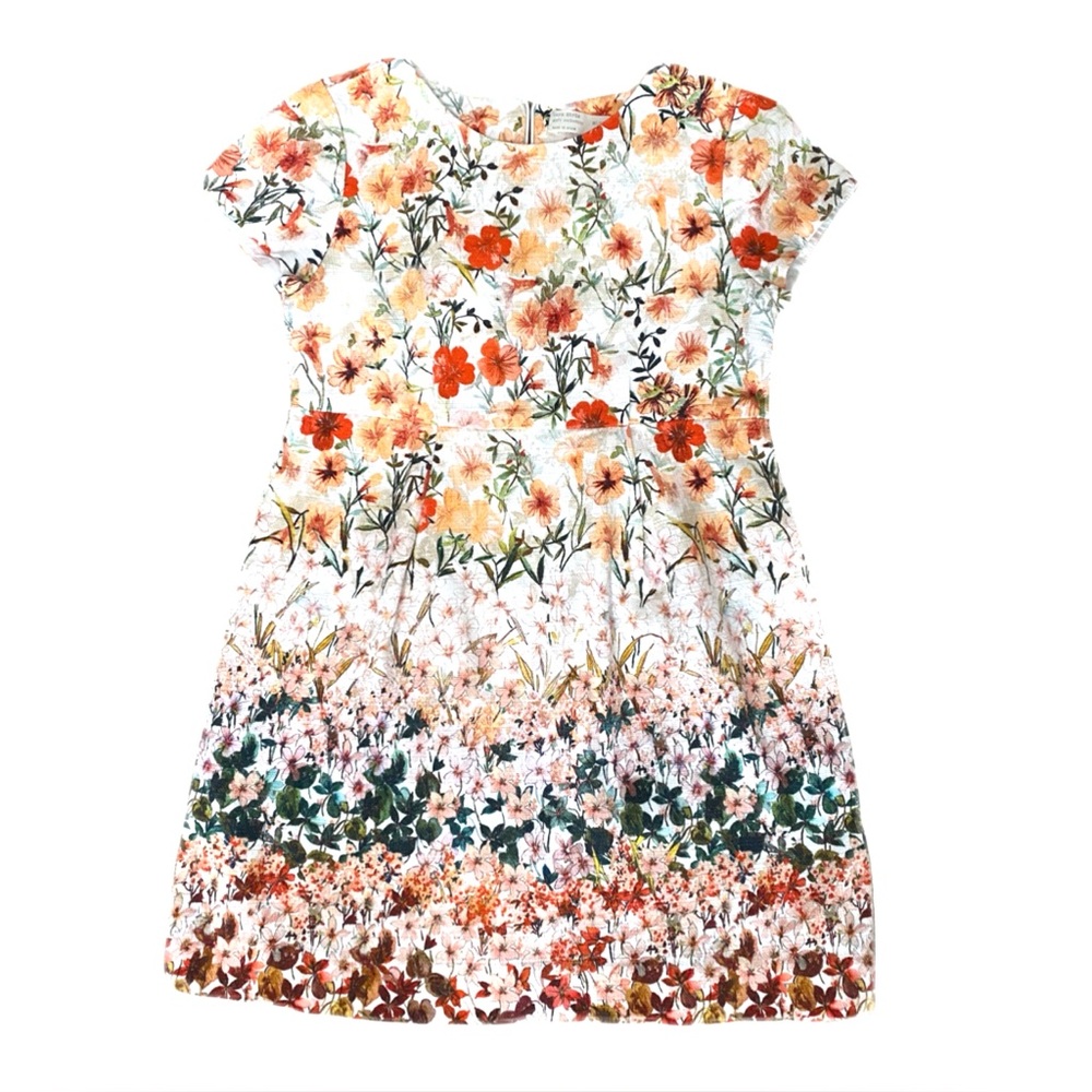 Zara Girls Cotton Poplin Dress Floral Print Size 9